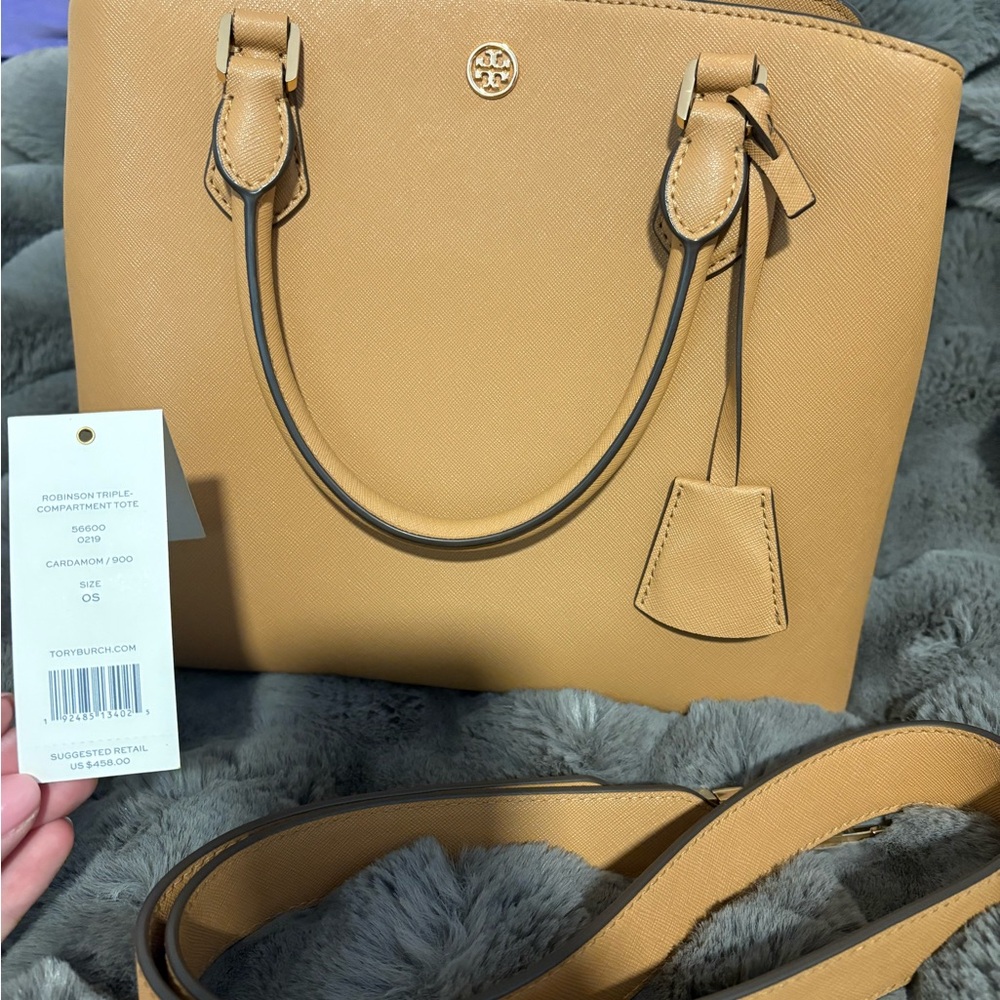 Tory Burch Robinson Triple Compartment Tote in Cardamom